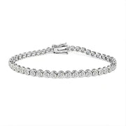 Bezel Set Basket DEF VS Lab Diamond Tennis Bracelet 14K 18K Gold - LGG Jewelry